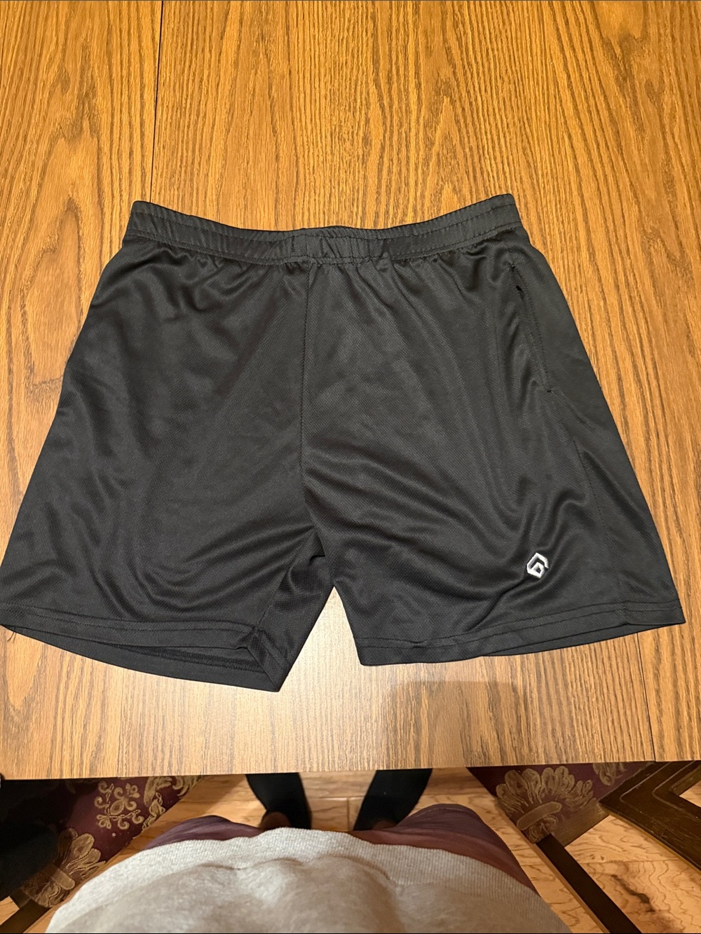 Men's Black Athletic Shorts with Logo